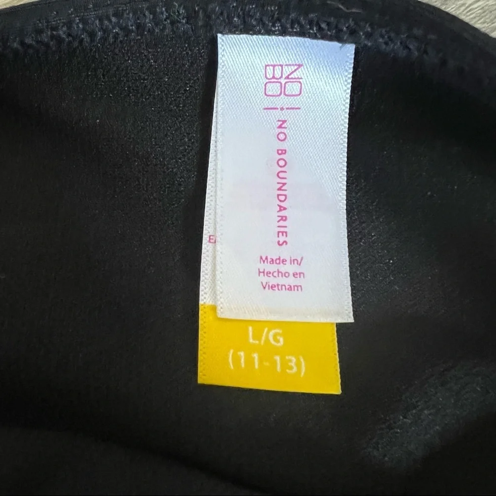 No boundaries Highlighter Neon Yellow Pink Black Tie Front One Piece Swimsuit L